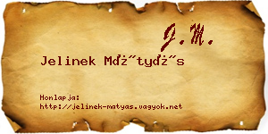 Jelinek Mátyás névjegykártya